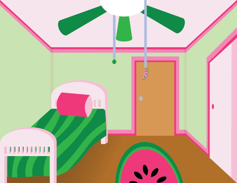 A watermelon-themed Room